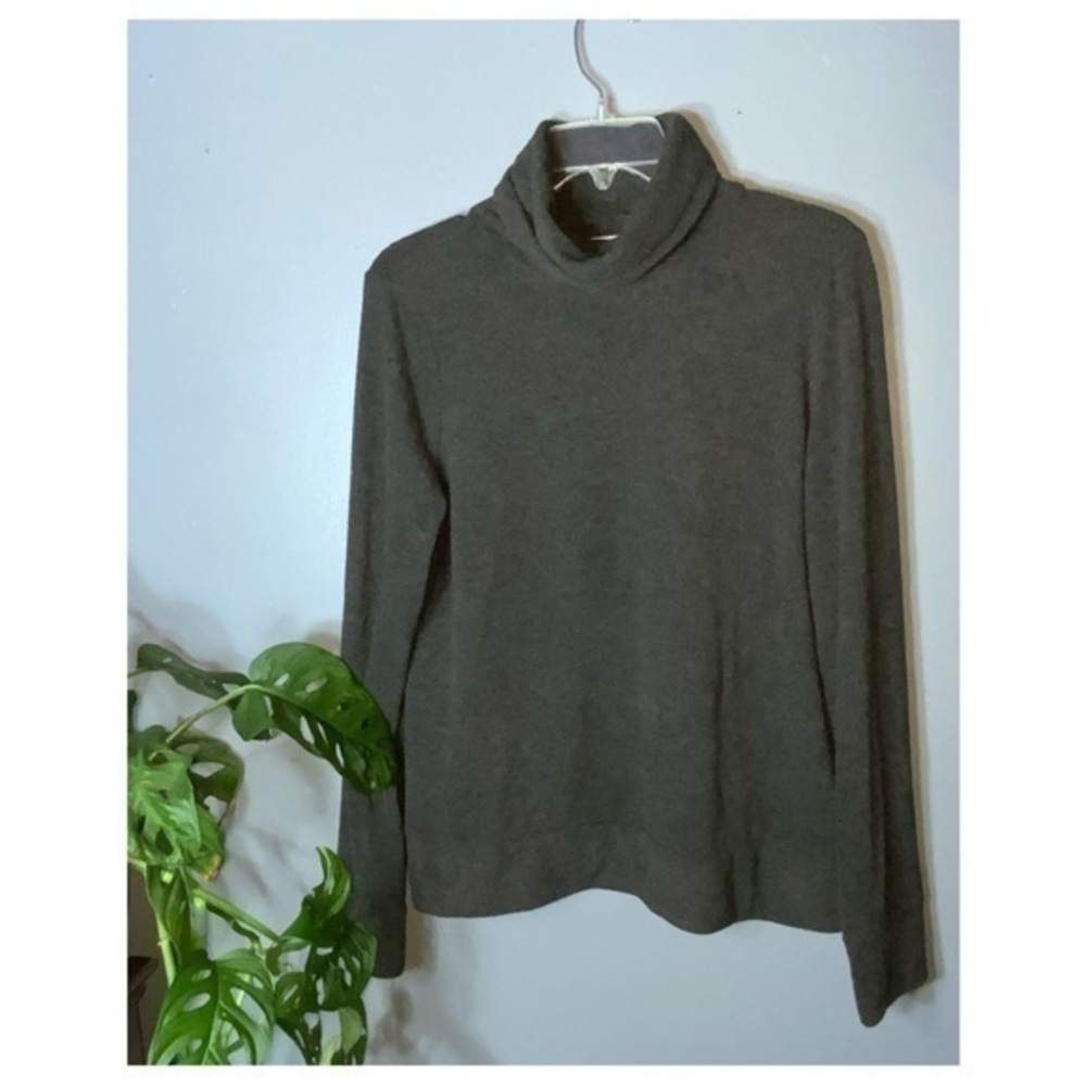 Lou & Grey Buttery Soft Gray Turtleneck Loose Fit Long Sleeve Casual Work Top M